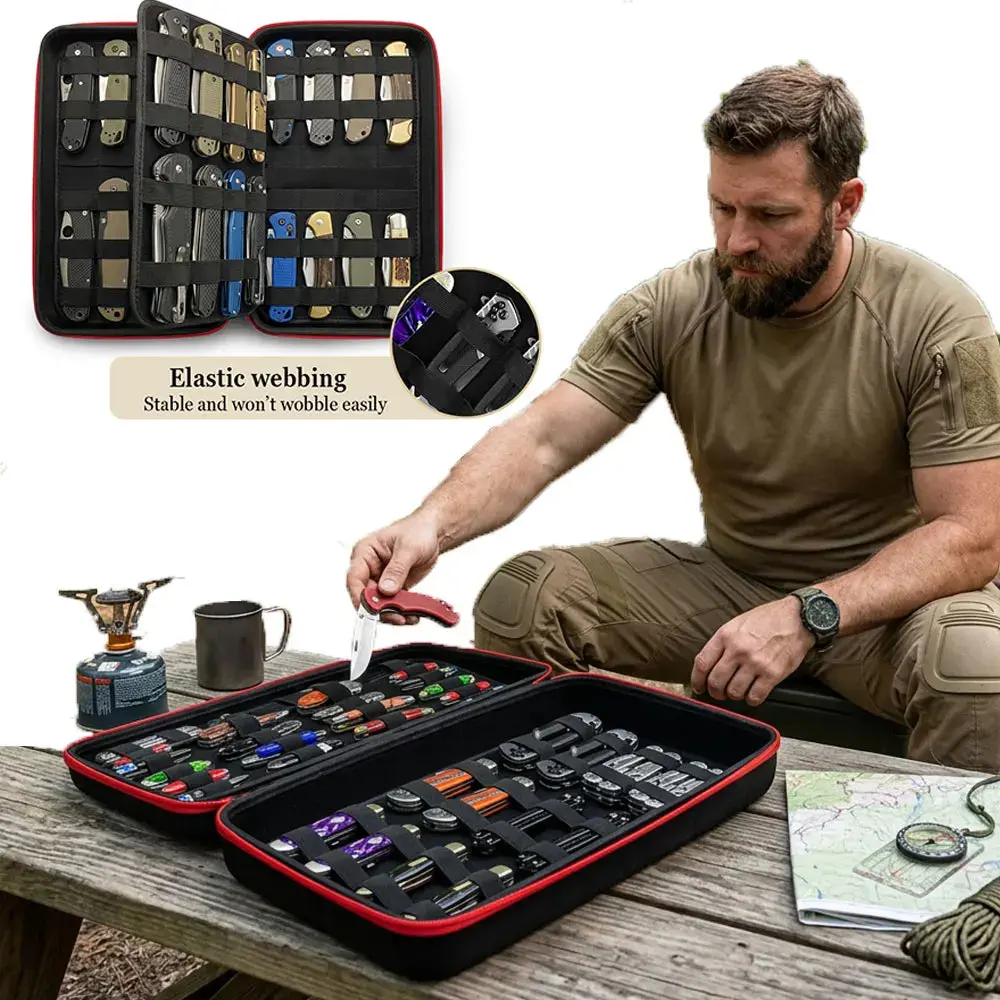 Tactical Knife Storage Case — 64+ Slot Organizer