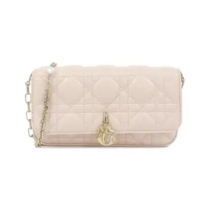 Pre-owned Dior Lambskin Small Leather Goods Christian My Talk Lamb Phone Bag