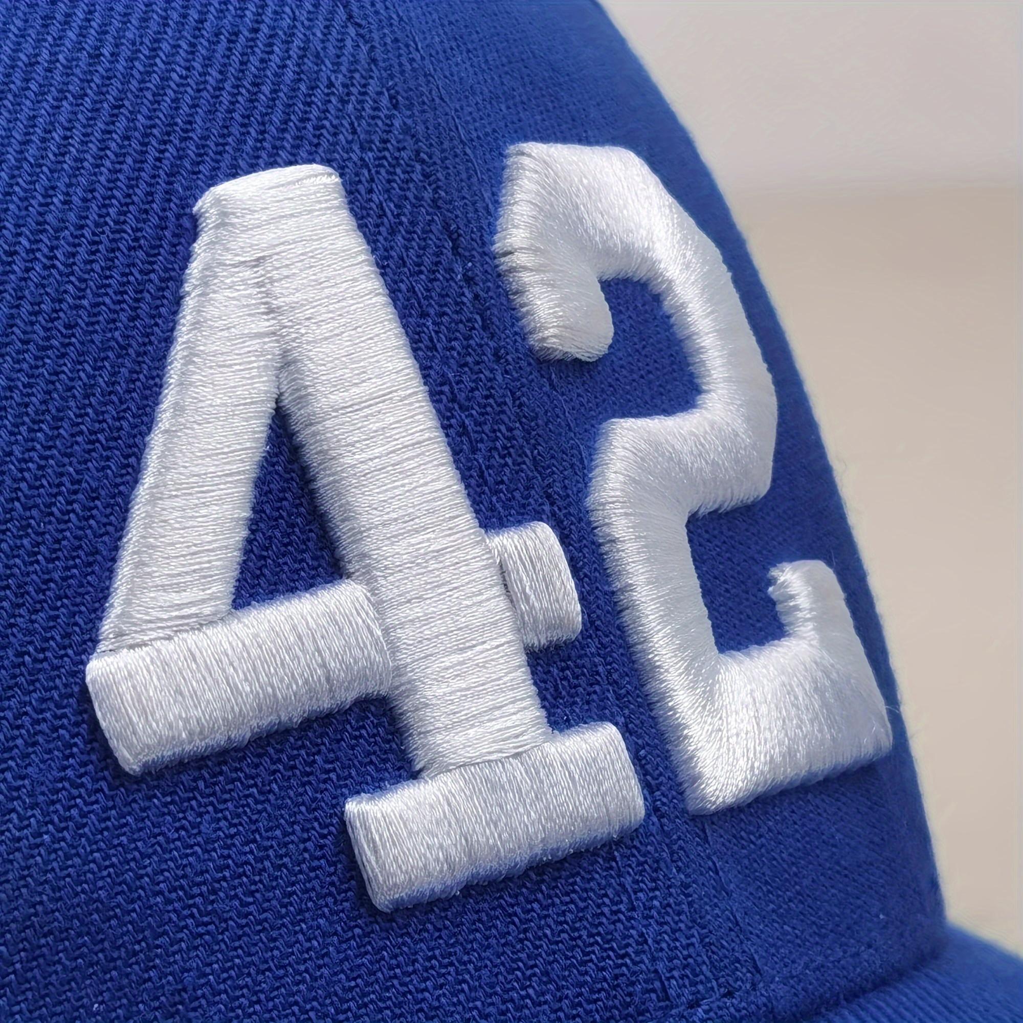 50th Patch #42 Robinson Baseball Day Men's Baseball Cap Blue Black Adjustable Curved Brim Outdoor Sport Hat Dad Cap Snapback Fitted 100% Polyester 3D Embroidery