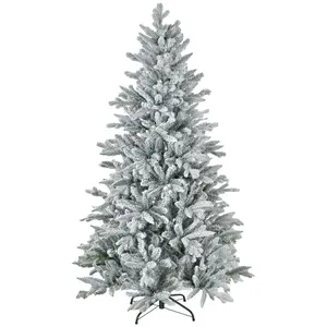 Classic 6 Foot Artificial Snowy Christmas Tree Practical Festival Ornament For Living Room Layout