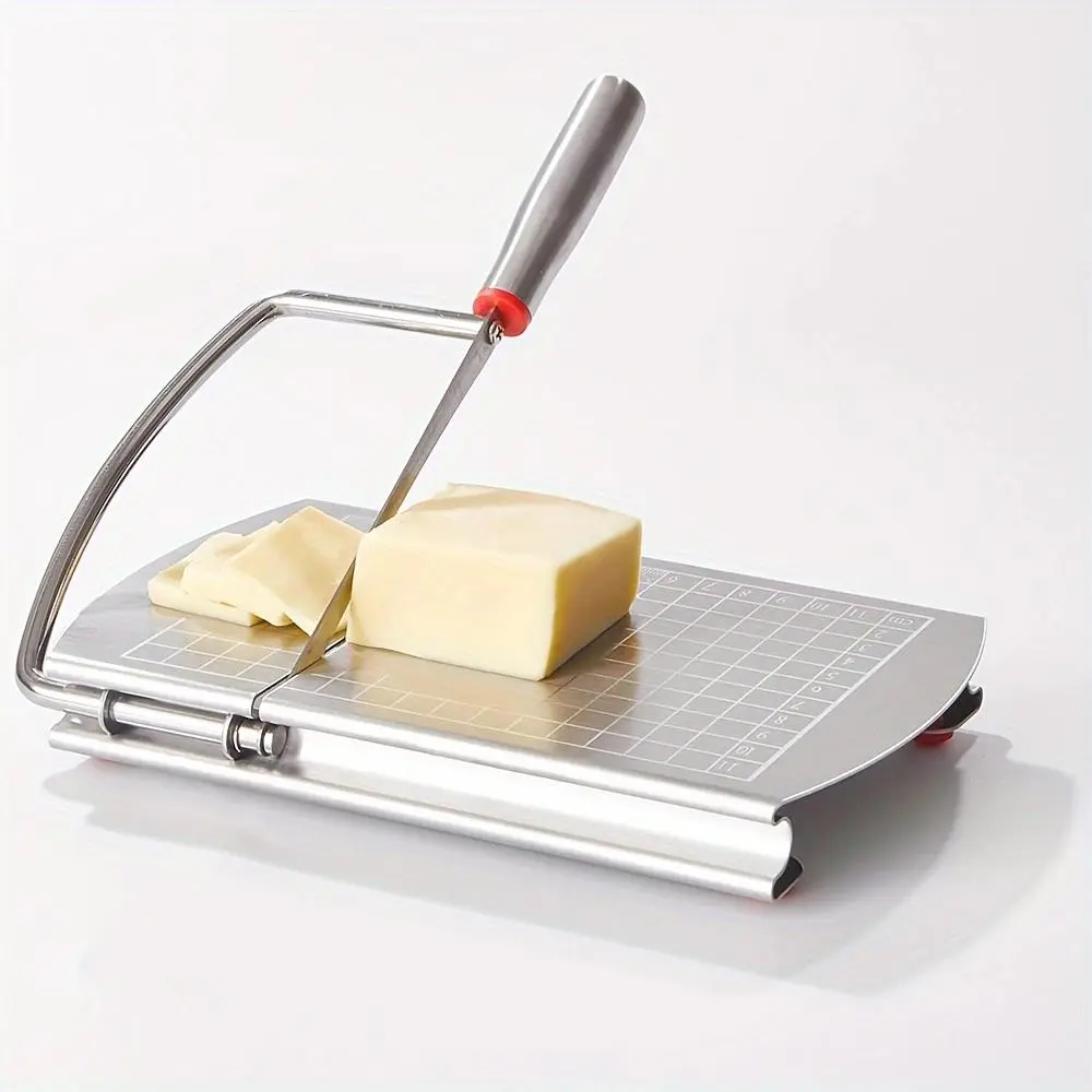 Stainless Steel Cheese Cutter, 1 Count Butter Cheese Slicer with Scale, Household Baking Tool for Butter Cheese Slicing