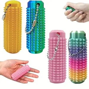 4-Piece Skill Edge Hedgehog Ball Set, Small Size Metal Stress Relief Balls, Sharp Spiky Massage Balls for Back Leg Foot Hand Pain Relief