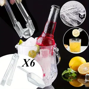 12PCS Plastic Serving Tongs Mini Kitchen Tongs Utility and Plastic Kitchen Scoops Clear Ice Scoop Mini Clear Buffet Scoop for Candy Dessert Buffet Ice Snack Coffee Tea