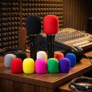 Professional Pop Filter Windscreen for Microphone, Durable Noise Reduction Foam Cover, Anti-Spit Wind Blast Shield, Universal for Live Streaming, Karaoke, Recording, Portable Kit, Dust Moisture Resistant
