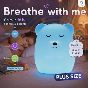 Breathing Pal Plus – Guided Breathing Light, Anxiety Relief Mindfulness Tool for Kids & Adults, 4-7-8 & 5-5 Breathing Modes, Calm Corner Sleep Aid, Sensory Relaxation, Larger Size, Sleep Timer, Anxiety Relief Gadgets, Table Lamp