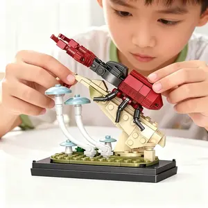Insect World Series Mechanical Beetle Building Block Toy for Children Educational Puzzle Model Ornament Gift with Transparent Protective Cover
