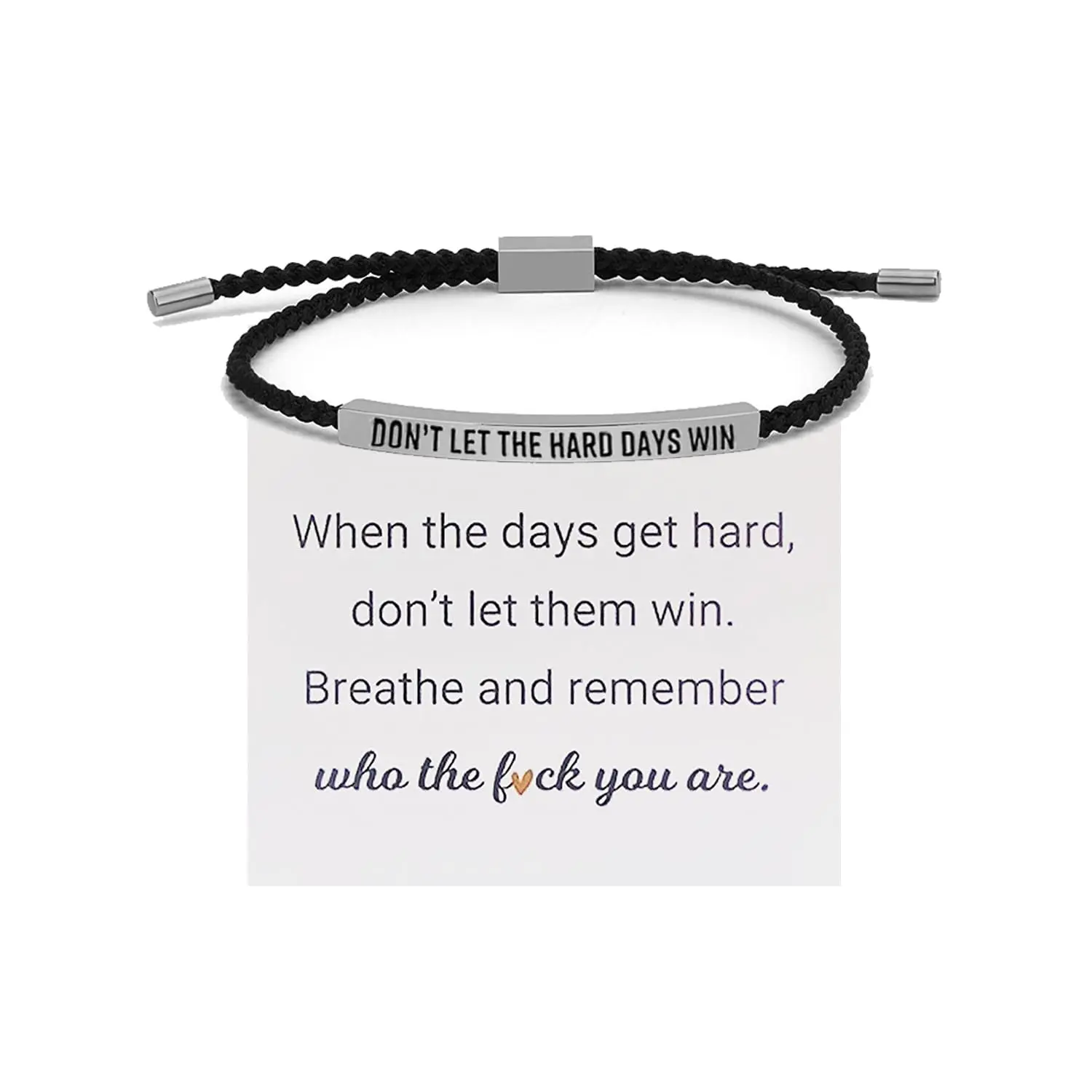Sicbumi Braided Stainless Steel Wrap Bracelet for Women & Men, Inspirational Engraved "Don't Let The Hard Days Win", Adjustable Fashion Gift, Bracelets For Women, Father's Day Gifts, Mens Gifts