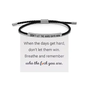 Sicbumi Dont Let The Hard Days Win Bracelet for Women Men, Handmade Braided Adjustable Wrap Stainless Steel Inspirational Jewelry To My Daughter/Best Friend Inspirational Gifts Ladies Jewelry