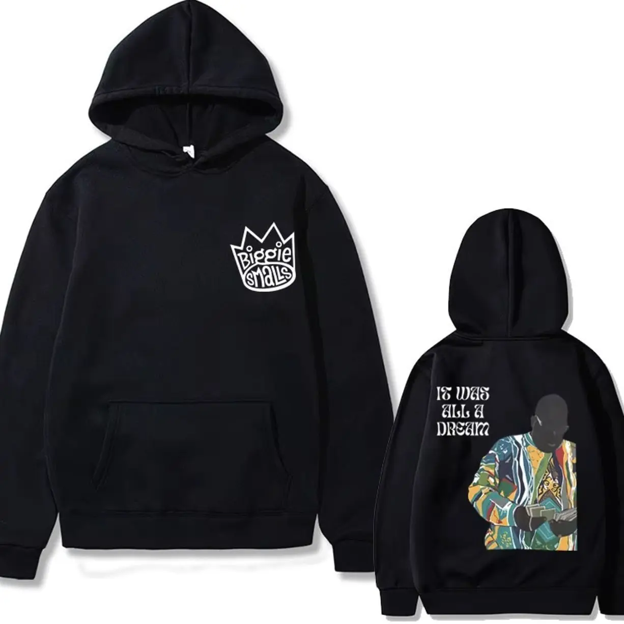 The Notorious Big Is Was All A Dream Graphic Hoodie Hip Hop Rapper Biggie Smalls Sweatshirt Men Women Vintage  Hoodies B