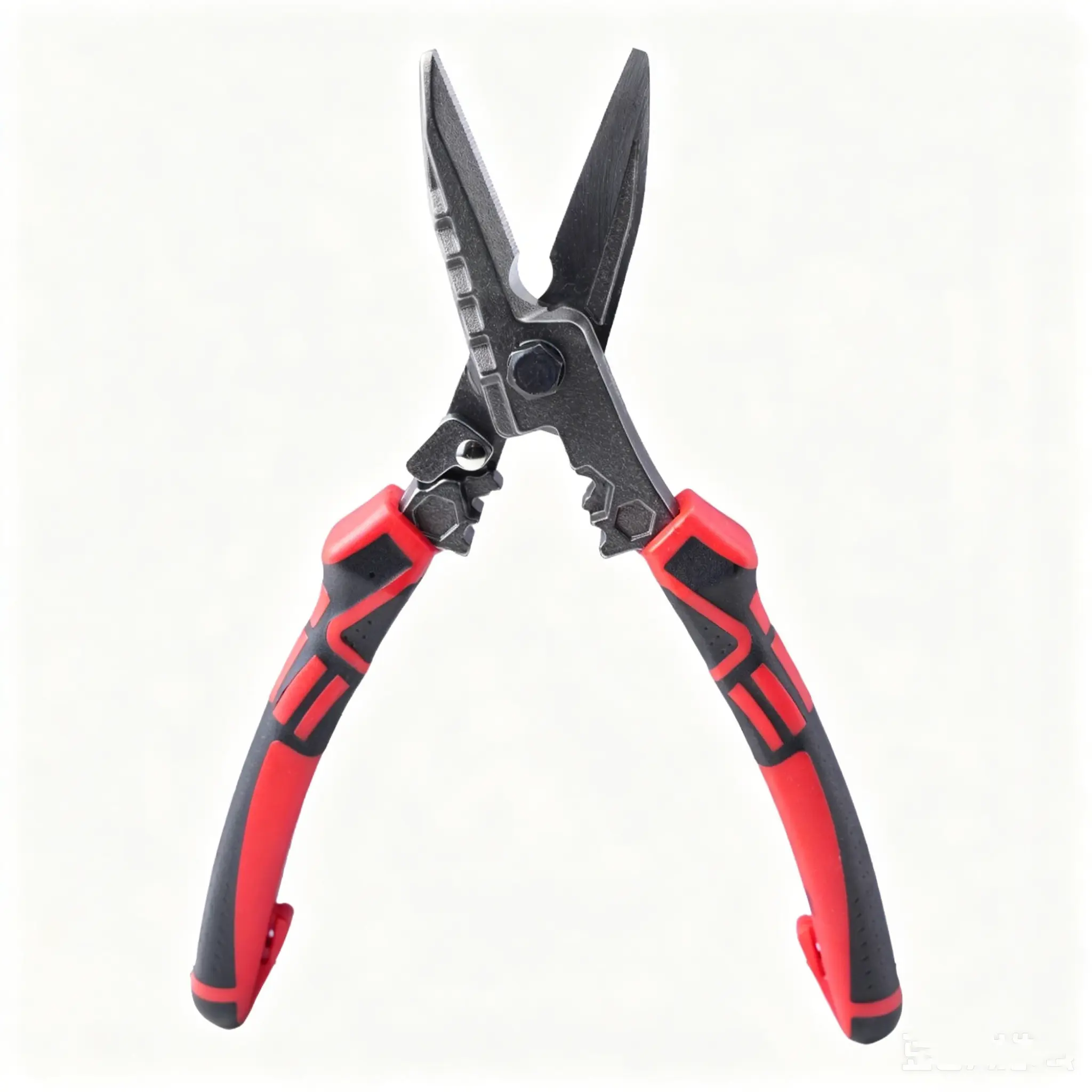 8-Inch Stainless Steel Heavy-Duty Metal Cutter Scissors, Tin Snips for Cutting Sheet Metal, Electrician's Hand Tool