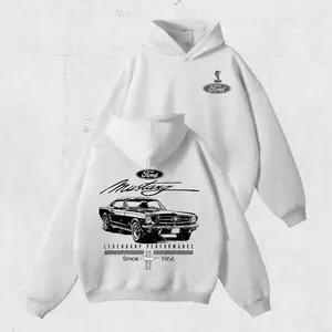 Ford Mustang Hoodie, Vintage 1964 Muscle Car Graphic Hoodie, Legendary Performance Tribute Pullover, Classic Unisex Fleece for Car Lovers