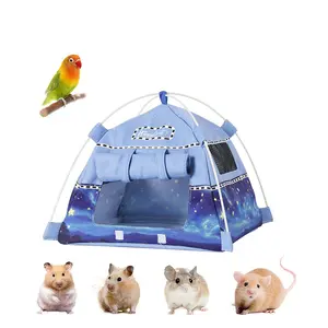 Hamster Mini Camping Tent Hideout, Syrian Hamster Tent House Rat Bed Without Installing, Lightweight, Portable & Easy to Clean, Suitable for Mouse, Fancy Rat, Chipmunk and Mini Guinea Pig