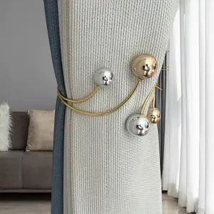 Modern Alloy Curtain Tieback Clip, No-Drill Window Decoration Accessory, Casual Style Curtain Holder, 8 Cm Width, Home Decor Essentials