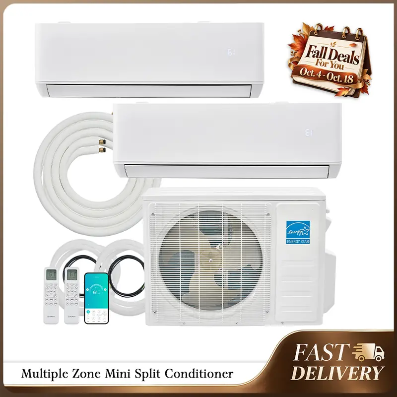 [Ships in Multiple Boxes] AMERLIFE Mini Split Conditioner, AC/Heating, 20,000/28,000 BTU, 22/25 SEER2, Multiple Zone Ductless Inverter Heat Pump, WiFi with Pre-Charged Condenser&16.4Ft Line Set, 208-230V, Energy-Efficient[TikTokShopFallDealsForYou]