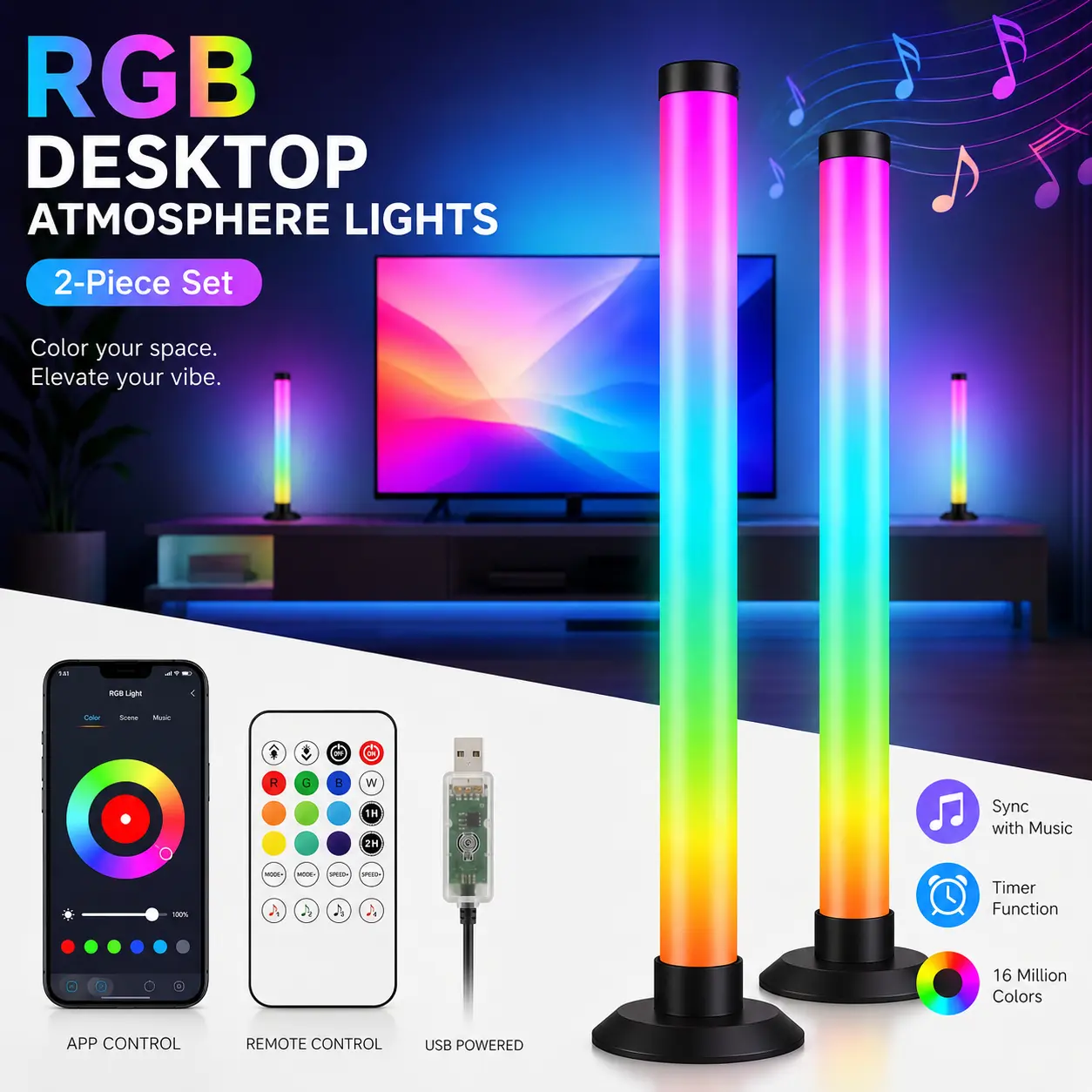 48-Inch RGBIC Corner Floor Lamp, APP & Remote Control, Music Sync USB Ambient Light 48-Inch RGBIC Corner Floor Lamp, APP & Remote Control, Music Sync USB Ambient Light