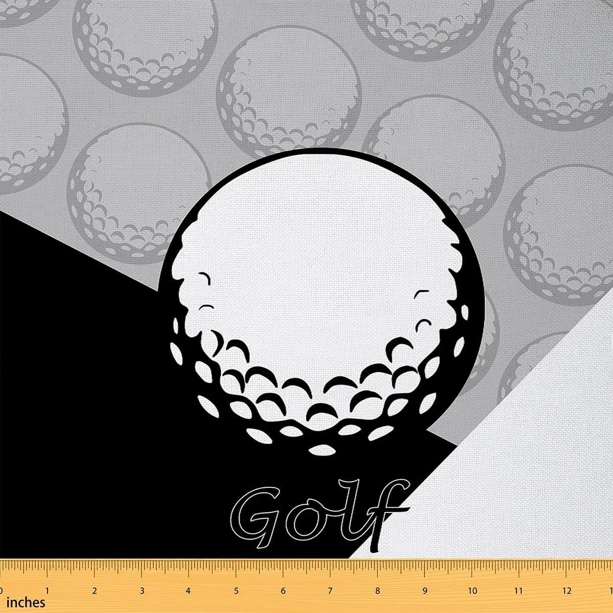 Feelyou Durable Polyester Golf Fabric - 36in x 58in (1yd), Waterproof Ball Print, Tight Weave, Medium Weight, Easy-Clean, Machine-Washable, Indoor/Outdoor Upholstery, Home Decoration for Golf Lovers, Handbag Compatible