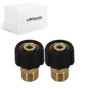 2PCS Pressure Washer Adapter M22 14mm to M22 15mm Brass Coupler Fitting 5000PSI