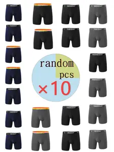 Random Men's Letter Tape Boxer Briefs, Casual Comfy Breathable Underwear for Daily Wear, Men's Underwear for All Seasons, Menswear