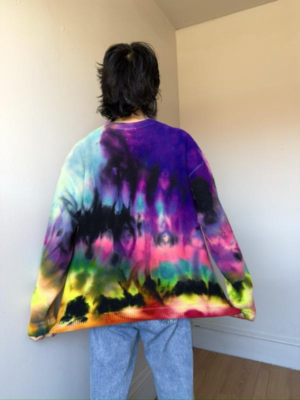 Men’s XL black rainbow sweater Lambswool pullover