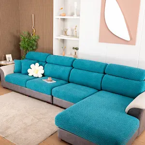 1PC Solid Color Elastic Full Coverage Sofa Cover, Stretch Sofa Cover, Elastic Sofa Slipcover, Pet-Friendly & All-Season Use, Modern Style, Non-Slip & Durable, Dustproof & Stain-Resistant, Ideal for Living Rooms & Home Decor, Fits 1/2/3/4-Seater
