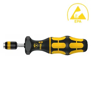 Wera 05074734001 Kraftform ESD 7446 Hexagon Torque Screwdriver, 1/4" Head, 11.0-29.0"/lbs Variable Torque AdjustmentRange