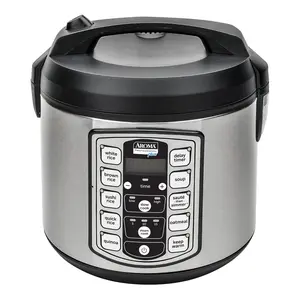 AROMA ARC-5000SB 20-Cup Smart Rice Cooker Multi-Functional for White Brown Rice Steam Slow Cook 1-Year Warranty