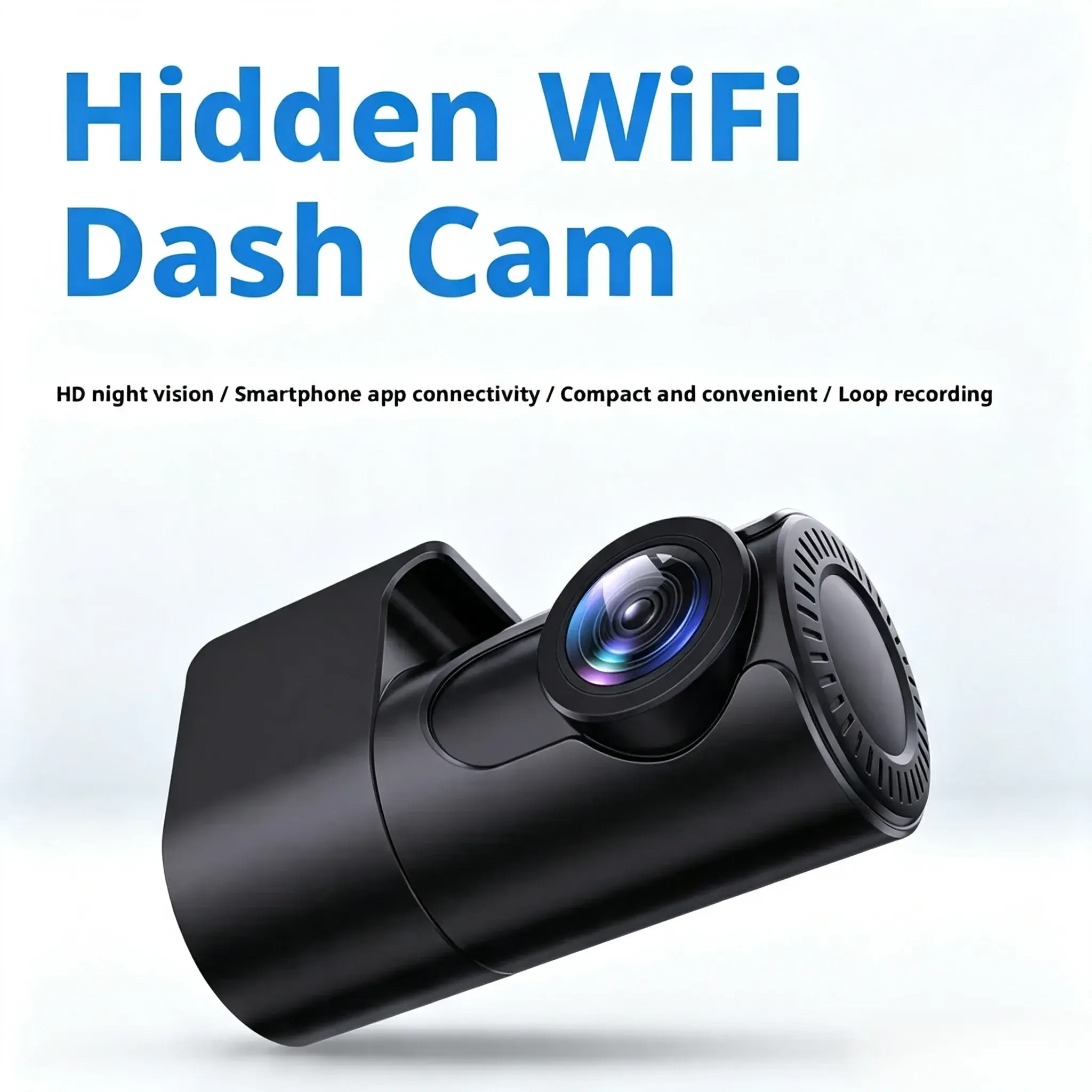 1080P Hidden Dash Cam - Wi-Fi Car Driving Recorder with Night Vision, Mobile App Real-Time View, Compact Mini Design, Loop Recording, Easy Mount Auto Security Camera for Daily Driving, Road Trips
