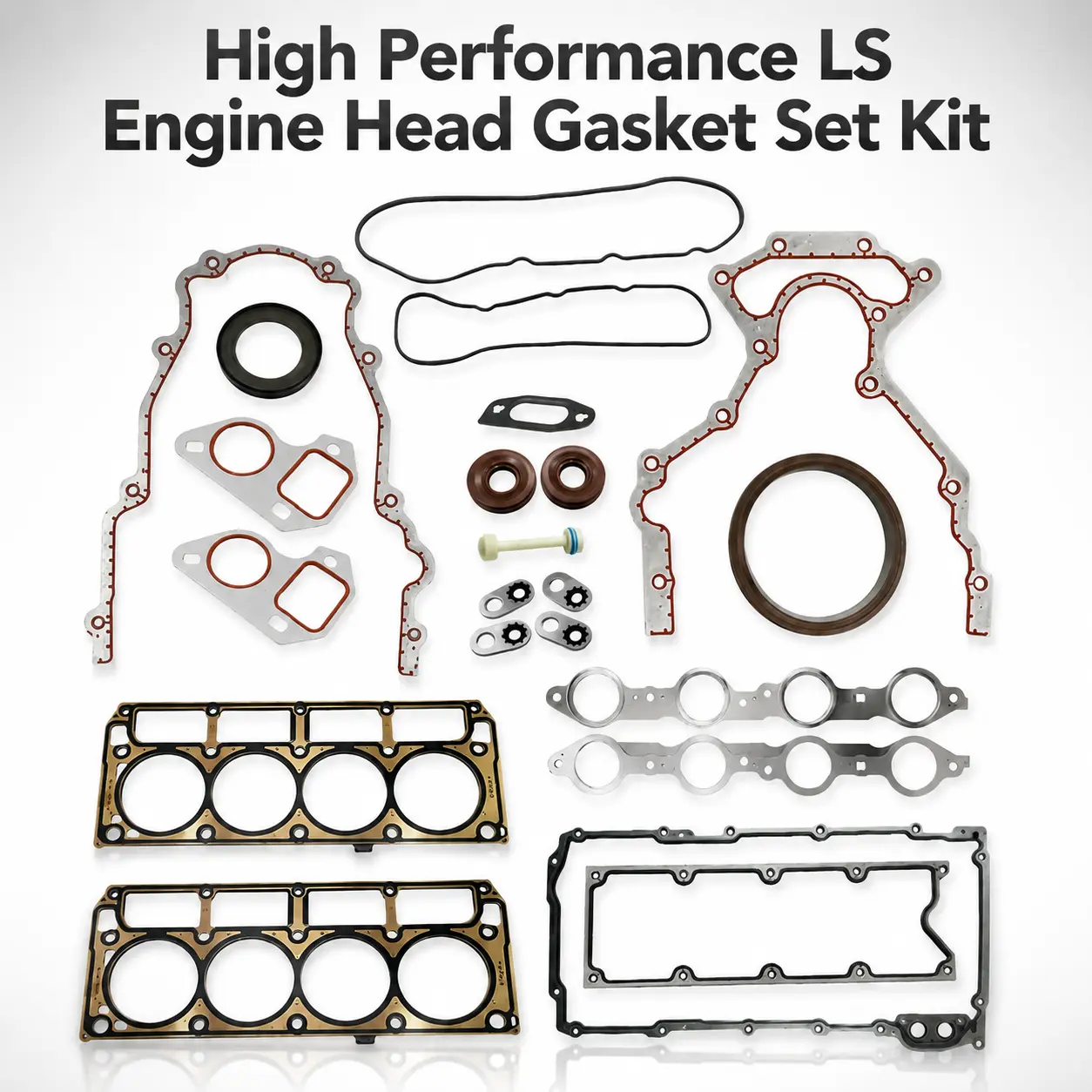 High Performance LS Engine Head Gasket Set Kit - Automotive Replacement Part for GEN III V8 Engines (LS1, LS6, LQ4, LQ9; 4.8L, 5.3L, 5.7L, 6.0L)