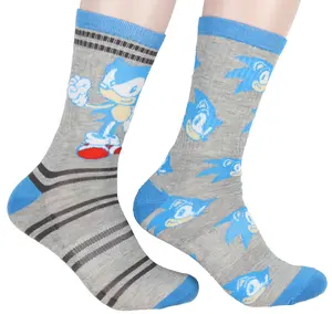 Sega Sonic The Hedgehog Supersonic Speed Novelty Crew Socks Two Pack
