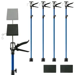 4 Pack Adjustable Support Pole, Construction Rods for Cabinet Jacks Cargo Bars Drywalls, Telescoping Support Poles Range from 49'' to 114''