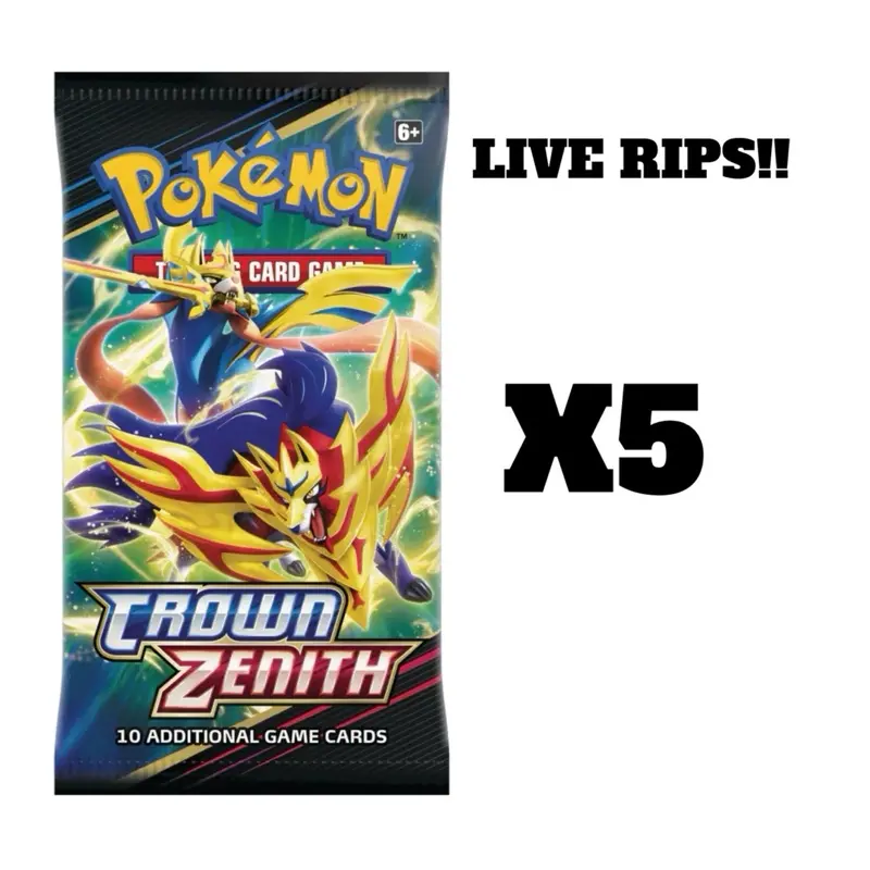 LIVE - (5 packs) Crown Zenith Booster Packs