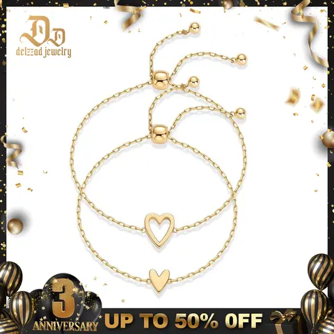 Delzzad BFF Friendship Heart Bracelets Adjustable Matching Bracelets Stainless Steel Chain Daily Costume Jewelry Accessories Perfect Birthday Anniversary Gift for Women for Mom Women