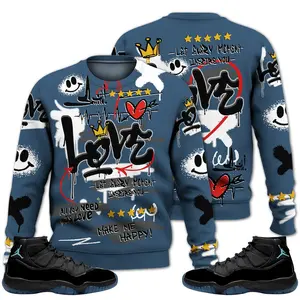 11 Gamma Sweatshirt, Retro Gamma 11s Shirt, Happy Love Beats Graffiti Outfits Streetwear Unisex Sneaker Matching Shirts