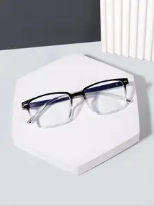 Men's Square Frame Eyeglasses, Casual Trendy Anti- Light Eyeglasses for Everyday Use, Fashion Accessories for Outdoor Activities, Stylish Square Frames, Square Frame Eyewear