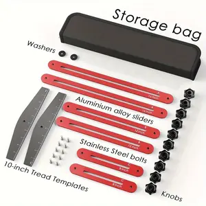 Adjustable aluminum alloy stair step ruler for measuring and cutting stair layouts, ranging from 11cm to 152.4cm, achieving perfect stair design with multiple colors to choose from, making it an ideal gift for holidays Layout Measuring Tool