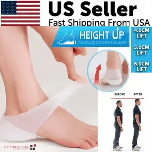 Concealed Footbed Enhancers Invisible Height Increase Silicone Insoles Pads USA 4.0CM 5.0CM 6.0CM Lift Fast Shipping From USA