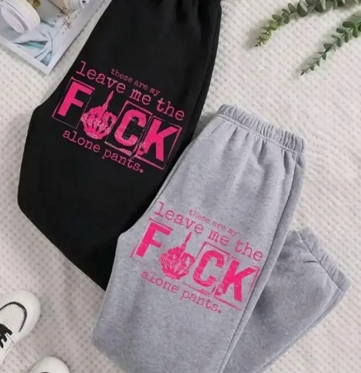 Vintage Leave Me The F*** Alone Sweatpants, Cotton Graphic Sweatpants, Perfect Outfit For Outdoors, Menswear, Womenswear, Fit for Men and Women All Seasons Basics, Trending 26 A
