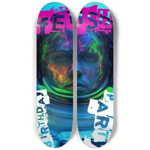 Skateboard Series 7-Ply 100% Canadian Maple Deck with High Resolution Graphic 8.25 x 33 Inches Concave Medium Wall Hangers Included