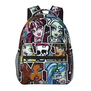 Casual Monster high Outdoor Backpack Monster high dolls Laptop Daypack Aesthetic Plush Print Monster high doll Travel Backpack for School Work Camping Women Men, Ideal for Music Festivals, Birthday Gifts & Christmas