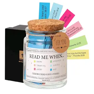 Bible Verses in a Jar, Read Me When Bible Verses Jar for Emotions and Feelings, Christian Gifts for Women, Mothers'Day Gifts for Christian Mom, Daily Motivational Scripture Prayer Hope Jar