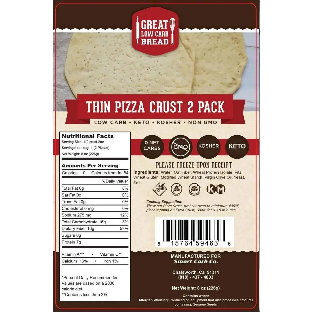 Low Carb Thin Pizza Crust, 2-Pack - Pizza Crusts
