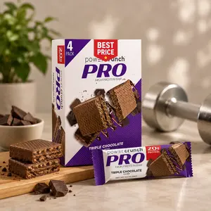 PRO Protein Wafer Bars, Triple Chocolate High Protein Snacks, 4 Count
