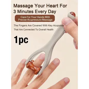 Natural Wood Finger Massage Roller, Portable Hand Joint Acupressure Massager, Relieves Hand Fatigue, Ideal Gift for Holidays