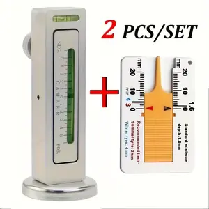 Tire Tread Depth Gauge, 0-20mm Tire Ruler, Portable Tire Tread Checker, Vernier Depth Caliper, Car Motorcycle Truck Caravan Trailer Wheel Plastic Measurement Tool, Hardware, Scale