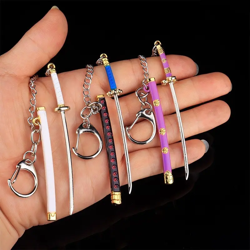 Zoro Sword Metal Keychain, Stylish 9cm Anime Replica Charm for Manga Fans and Collectors, EDC Gear Accessory - Shusui, Enma, Wado Kitetsu, Stylish Keychain, Key Charms, Charm Keychain