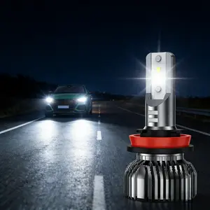 9005-H11 Bulbs 66000LM Super Bright, 6500K Cool White 9005 Light Bulbs, 60000+ Hours HB3 Powersport Bulbs with Built-in Fan, Easy Plug-N-Play, IP68 Waterproof Dustproof, Driving Fog Spot Light, Pack of 4