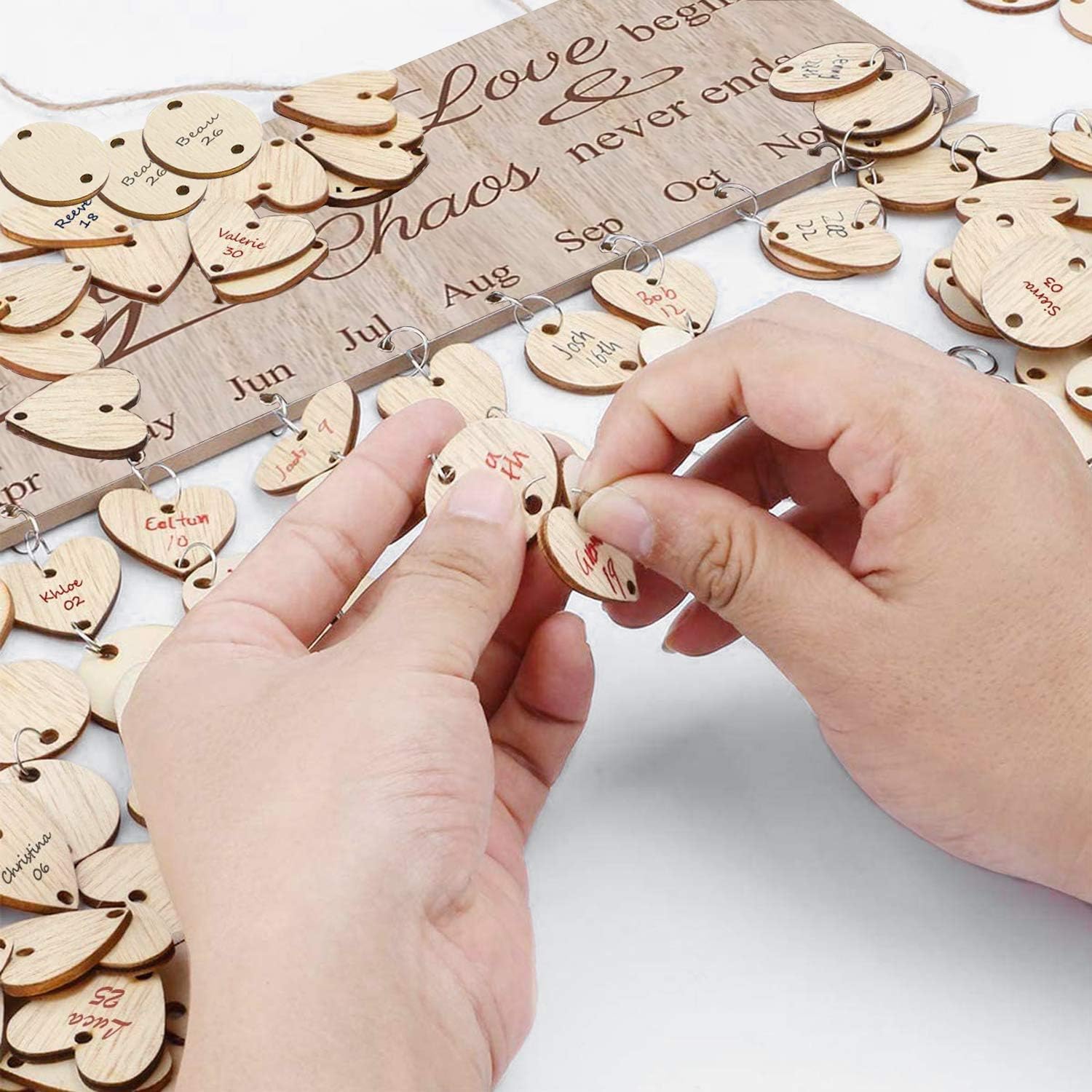 Family Birthday Reminder Calendar Board with Tags, DIY Wooden Wall Hanging Plaque, Family Organizer & Memory Board, Perfect for Mother’s Day Gift for Mom & Grandma