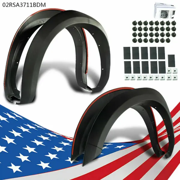 CROSSDESIGN Rivet Bolt-On Wheel Fender Flares - Vehicle Protector, Car Accessories, Mud Flaps Splash Guards for 2010-2017 Dodge Ram 2500/3500 Automotive Truck Exterior Parts