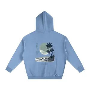 Oversize Fleeced Hoodie - Feeling Blue