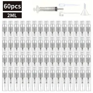 2ml Mini Refillable Spray Bottle Set, Makeup Container Set, 60pcs Empty Spray Bottles & 4 Counts Accessories, Travel Bottle for Perfume, Toiletry, Skin Care, Christmas Gift